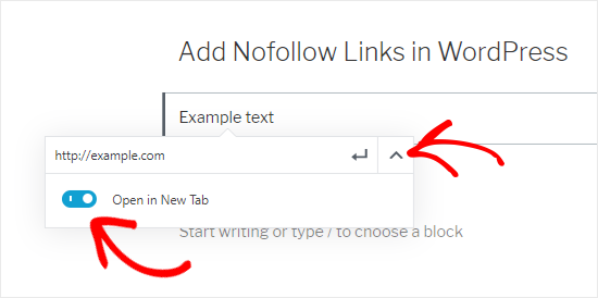 aggiungere link nofollow in wordpress nuova scheda