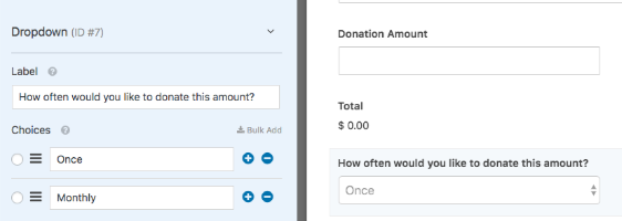 Let User Choose One Time Or Recurring Payment