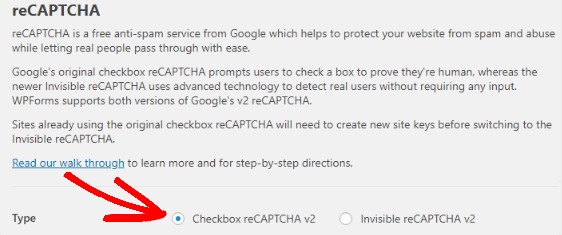 Select Checkbox Recaptcha Setup