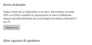 Avvio Avanzato In Windows 10