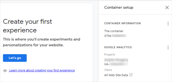 Google Optimize Find Container Id