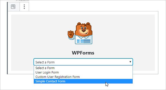 Select Form Wpforms