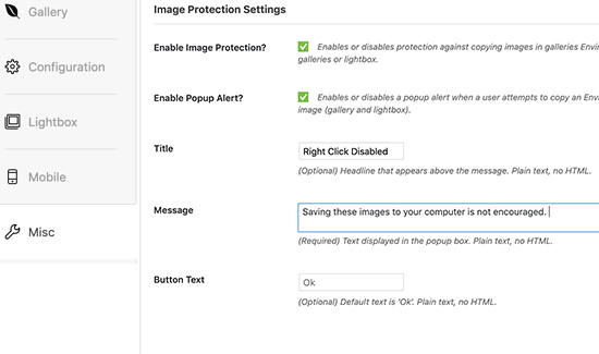 Imageprotectionsettings