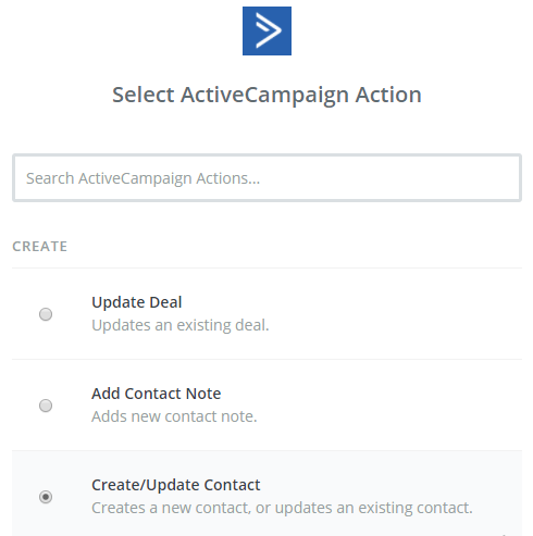 Select Activecampaign Action