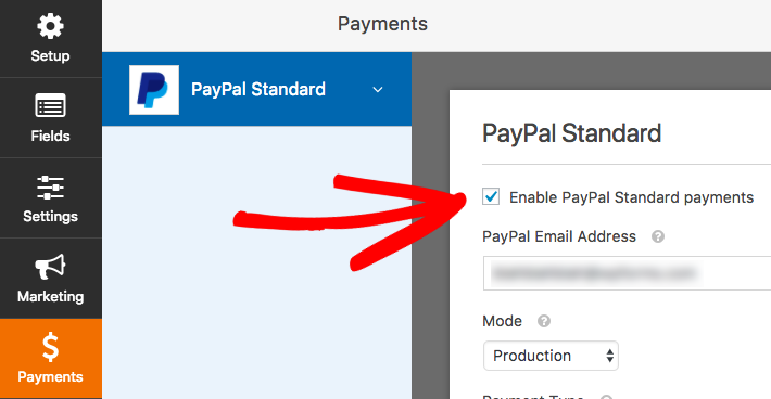 Enable PayPal Payments For A Form