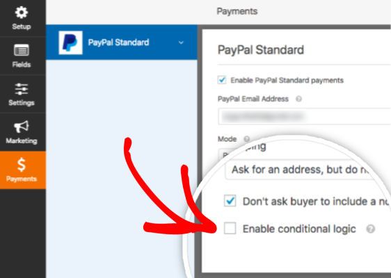 Enable Conditional Logic In WPForms PayPal Addon