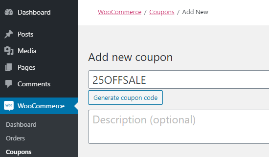 Add Coupon Code
