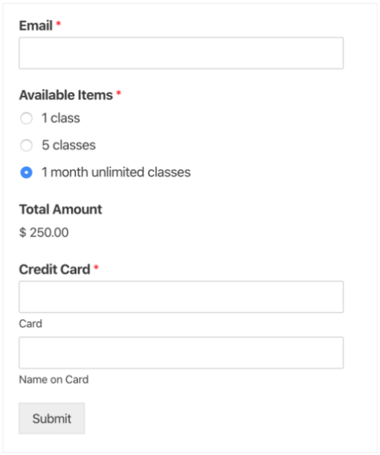 Payment Form Example 1 1