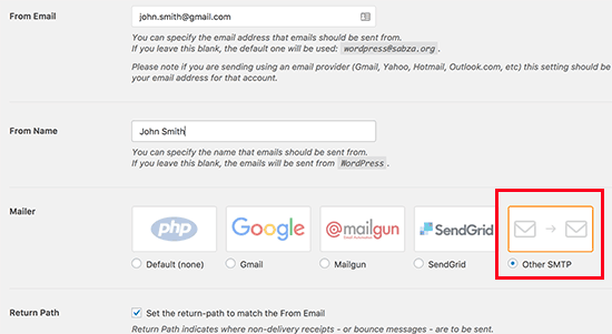 Gmail Smtp