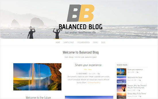 Tema de blog equilibrado