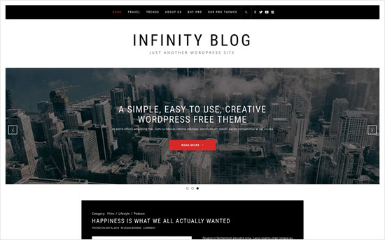 Tema del blog Infinity