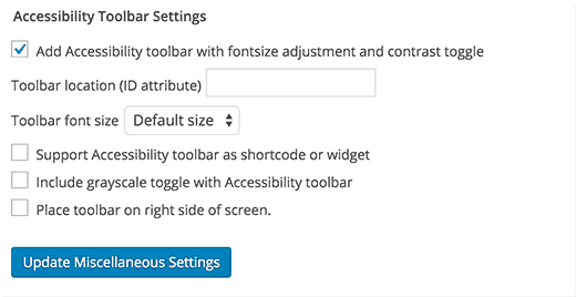 Accessibility Toolbar