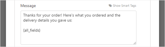 Thanks For Takeout Order Email
