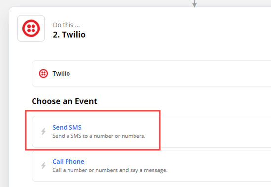 Twilio Action Send Sms Zapier