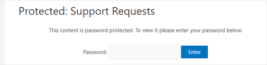 Wordpress Page Password Protected