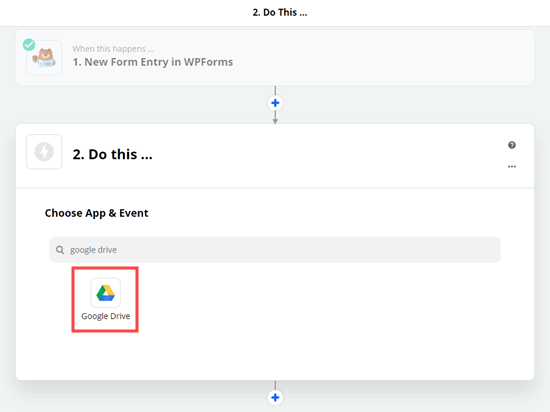Zapier Choose App Google Drive