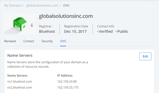 Bluehost Dns Settings Page