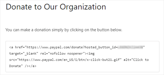 Html Code For Donation Button