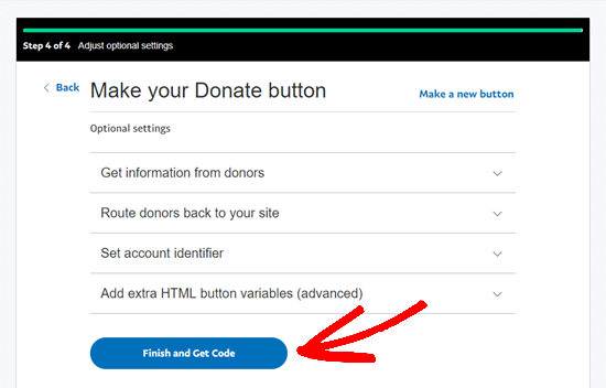Paypal Donation Button Finish Get Code