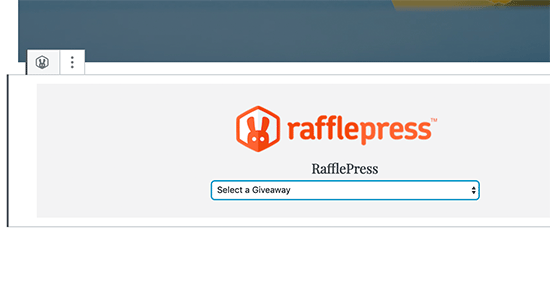 Rafflepress Block Settings 1