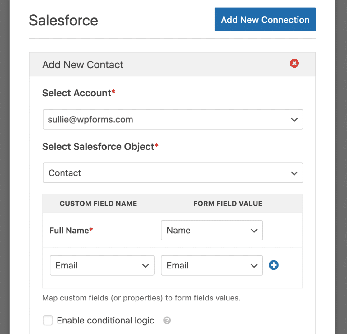 Salesforce Settings In WPForms 3
