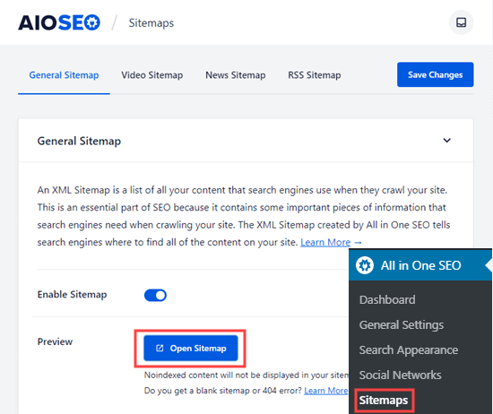 Aioseo General Sitemap