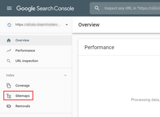 Search Console Sitemaps Tab