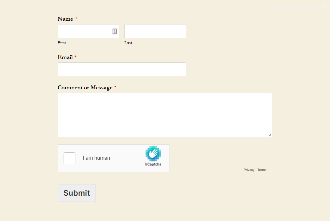 Contact Form With Hcaptcha