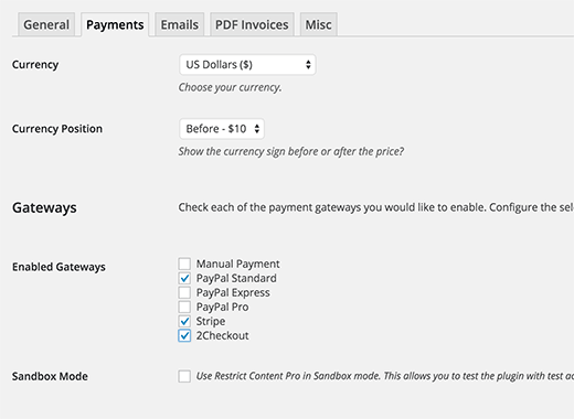 Rcp Settings Payments