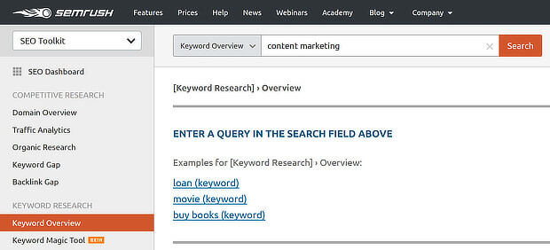 1 Semrush Keyword Overview Search1