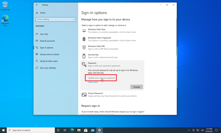 Impostare Domande Di Sicurezza Per Recuperare Password In Windows 10