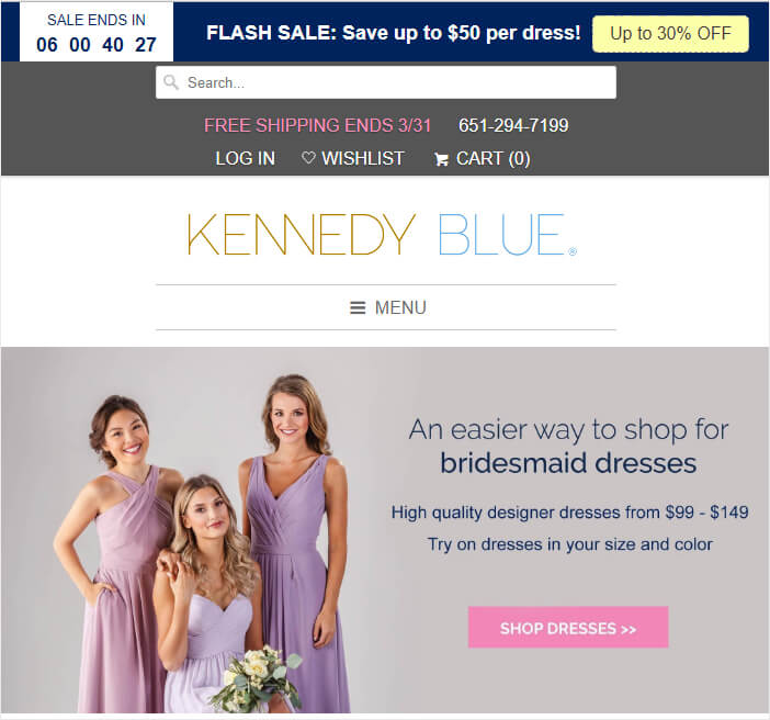 Kennedy Blue Floating Bar Example
