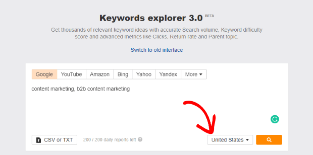 Ahrefs Keyword Search