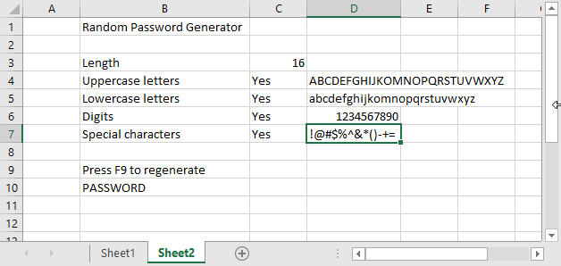 Creare Generatore Di Password Con Excel
