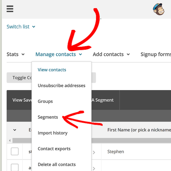 Mailchimp Manage Contacts Segments 1