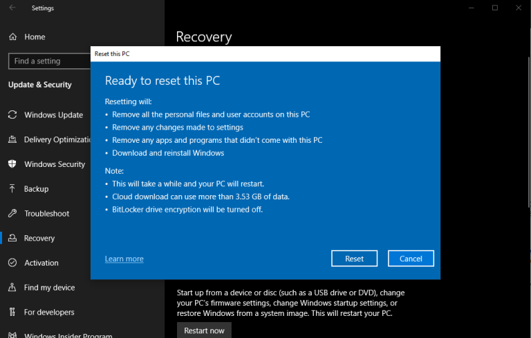 Ripristinare Alle Impostazioni Di Fabbrica Windows 10