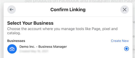 Step Four Confirm Linking Business Manager Maybe