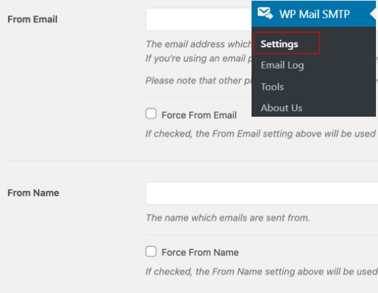 From Email And Name In Wp Mail Smtp Settings 1