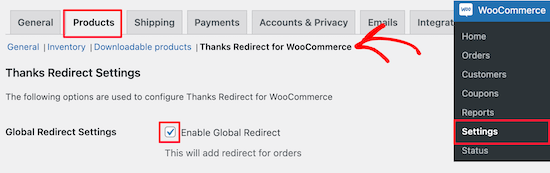 Go To Thanks Redirect