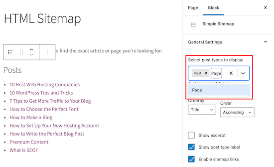 Add Posts Or Pages In Sitemap Html