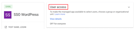 Click User Access