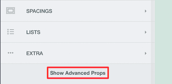 Show Advanced Props