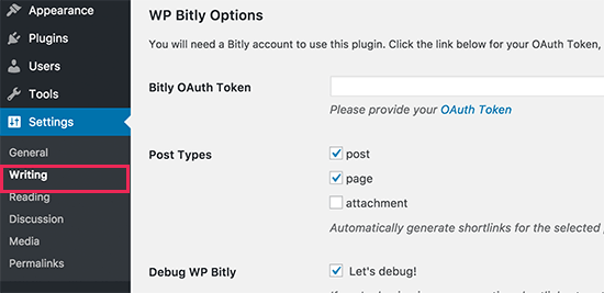 Wpbitly Options