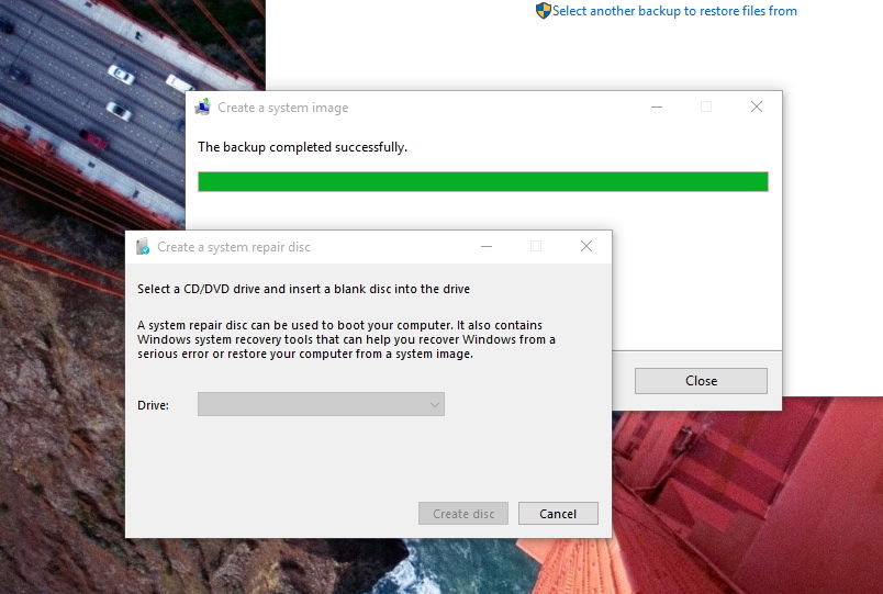 Crea disco per il ripristino in Windows 10