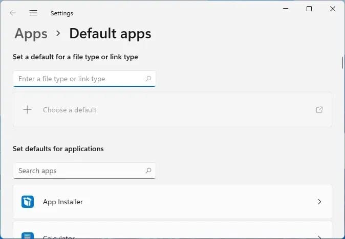 Default Apps Windows 11