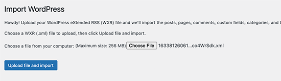 Import Wordpress Upload File