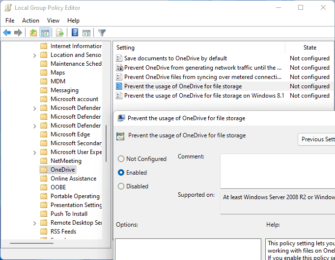 Prevenire Uso Di One Drive In Windows 11 Pro
