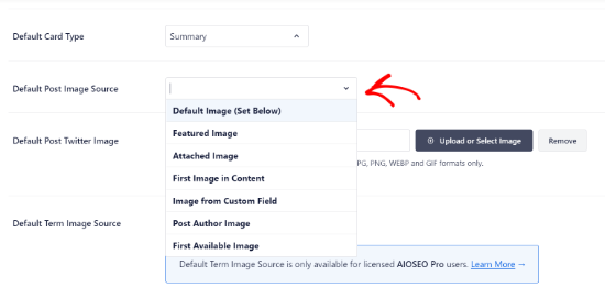 Select Default Post Image Source