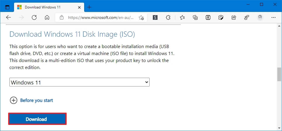 Download ISO di Windows 11