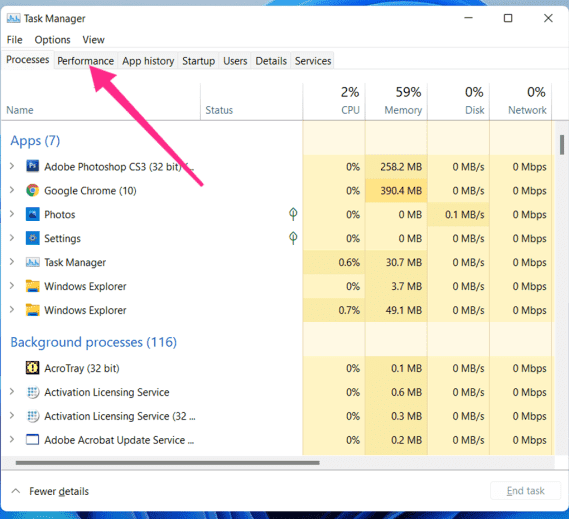 Task Manager Performance